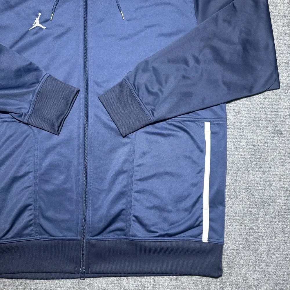 Jordan Jumpman Full Zip Hoodie Track Jacket Men XL Navy w/ White Accents Logo